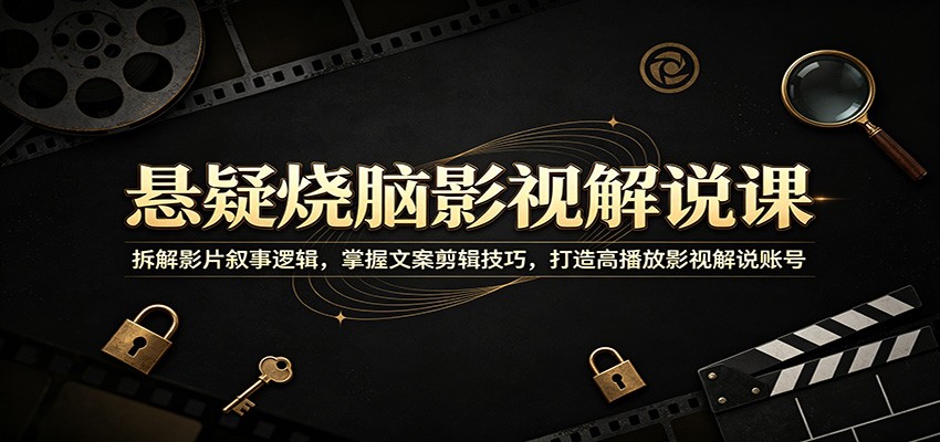 悬疑烧脑影视解说课:拆解影片叙事逻辑,掌握文案剪辑技巧,打造高播放影视解说账号-钛库啦