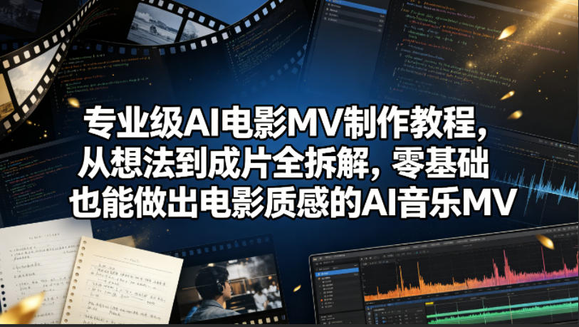 专业级AI电影MV制作教程,从想法到成片全拆解,零基础也能做出电影质感的AI音乐MV-钛库啦