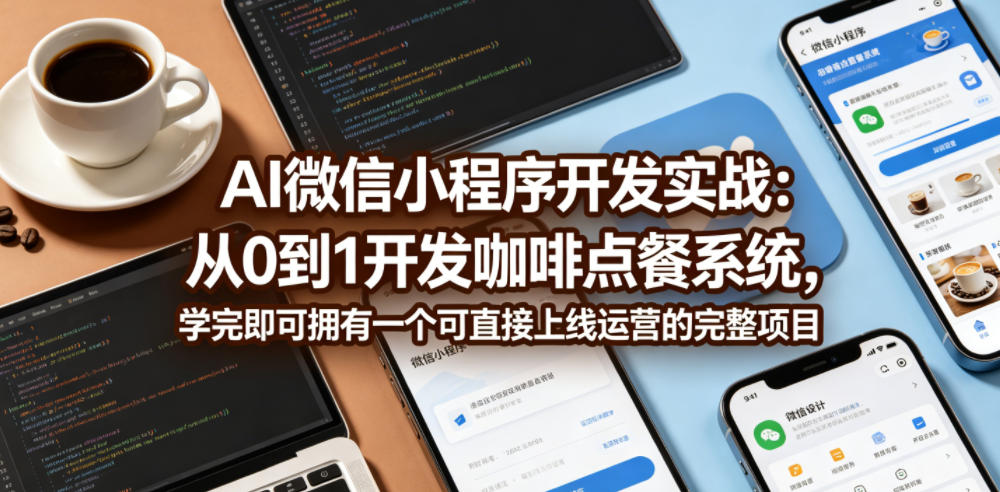 AI微信小程序开发实战:从0到1开发咖啡点餐系统,学完即可拥有一个可直接上线运营的完整项目-钛库啦