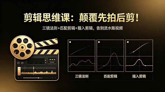(18285期)剪辑思维课:颠覆先拍后剪!三镜法则+匹配剪辑+插入剪辑,告别流水账视频-钛库啦