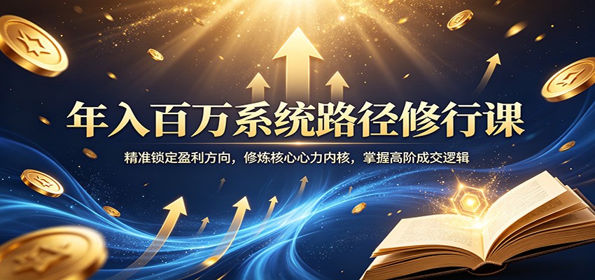 年入百万系统路径修行课:精准锁定盈利方向,修炼核心心力内核,掌握高阶成交逻辑-钛库啦