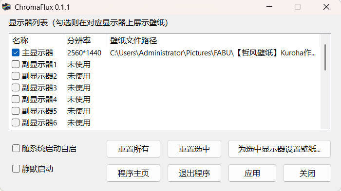 一键切换动态壁纸 ChromaFlux v0.1.1绿色版 一键切换动态壁纸 ChromaFlux v0.1.1绿色版
