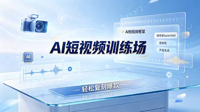老陈AI短视频训练场:AI短视频框架+换背景SwitchXAI+首尾帧+声音生成,轻松复刻爆款-钛库啦