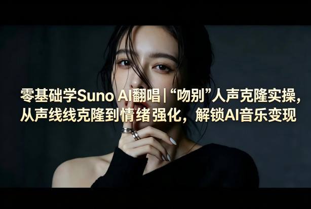 零基础学Suno AI翻唱|《吻别》人声克隆实操,从声线克隆到情绪强化,解锁AI音乐变现-钛库啦