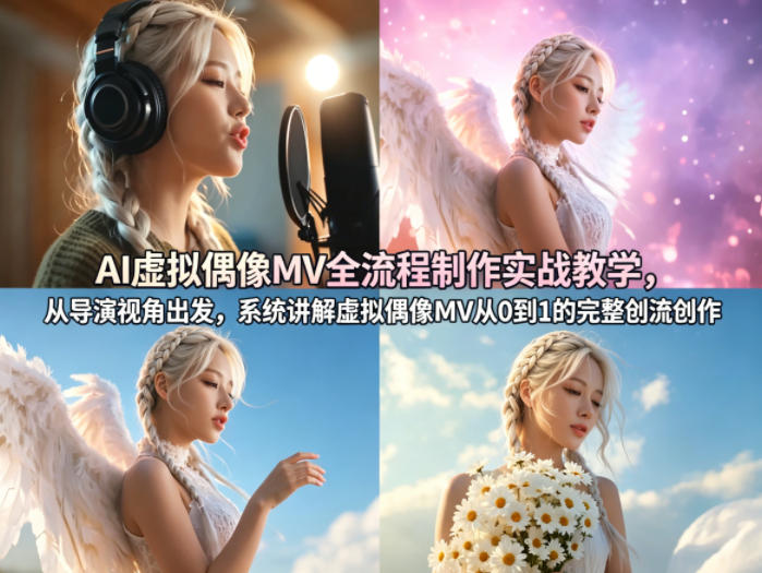 AI虚拟偶像MV全流程制作实战教学,从导演视角出发,系统讲解虚拟偶像MV从0到1的完整创作流程-钛库啦