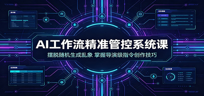 AI工作流精准管控系统课:摆脱随机生成乱象,掌握导演级指令创作技巧-钛库啦