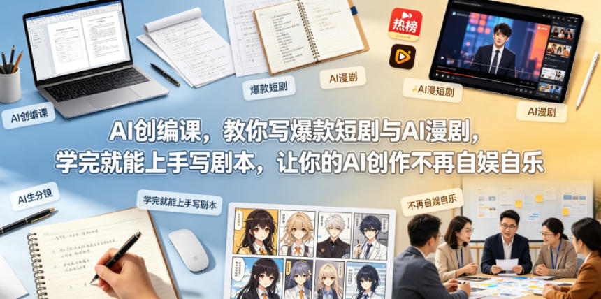 AI创编课，教你写爆款短剧与AI漫剧，学完就能上手写剧本，让你的AI创作不再自娱自乐（更新0521）-钛库啦
