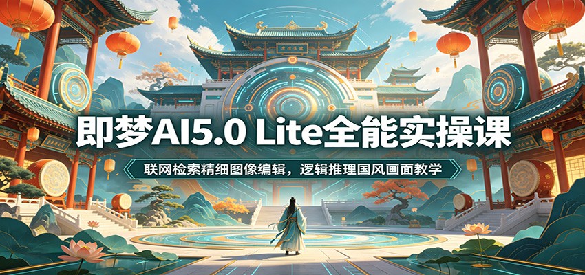 即梦AI5.0 Lite全能实操课:联网检索精细图像编辑,逻辑推理国风画面教学-钛库啦