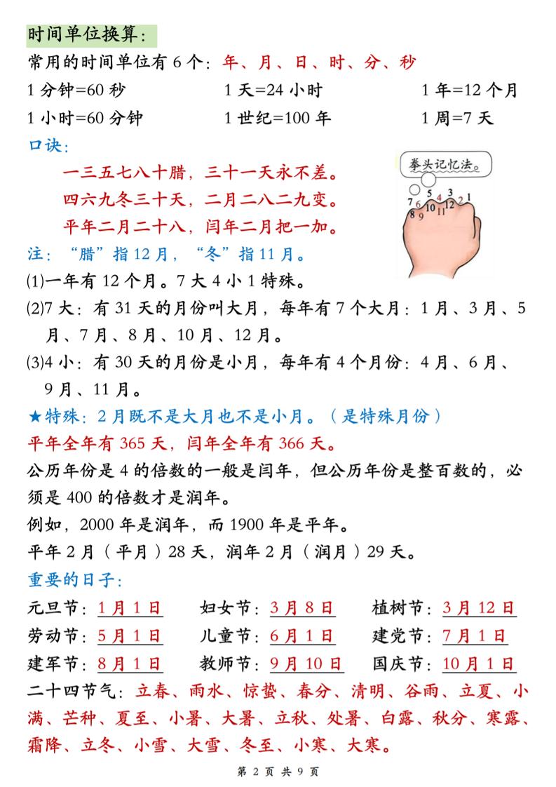 26春三年级下数学期末必背公式汇总-钛库啦