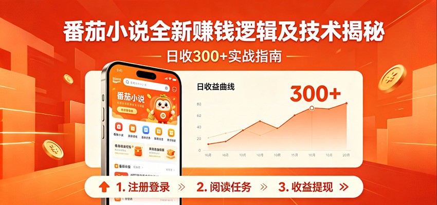 番茄小说全新赚钱逻辑及技术日收300+，小白新书皆可做！无脑赚就行了！-钛库啦