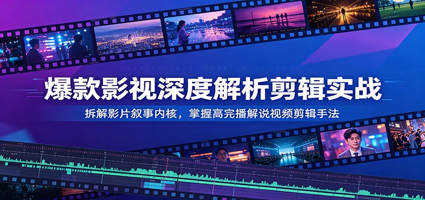爆款影视深度解析剪辑实战:拆解影片叙事内核,掌握高完播解说视频剪辑手法-钛库啦
