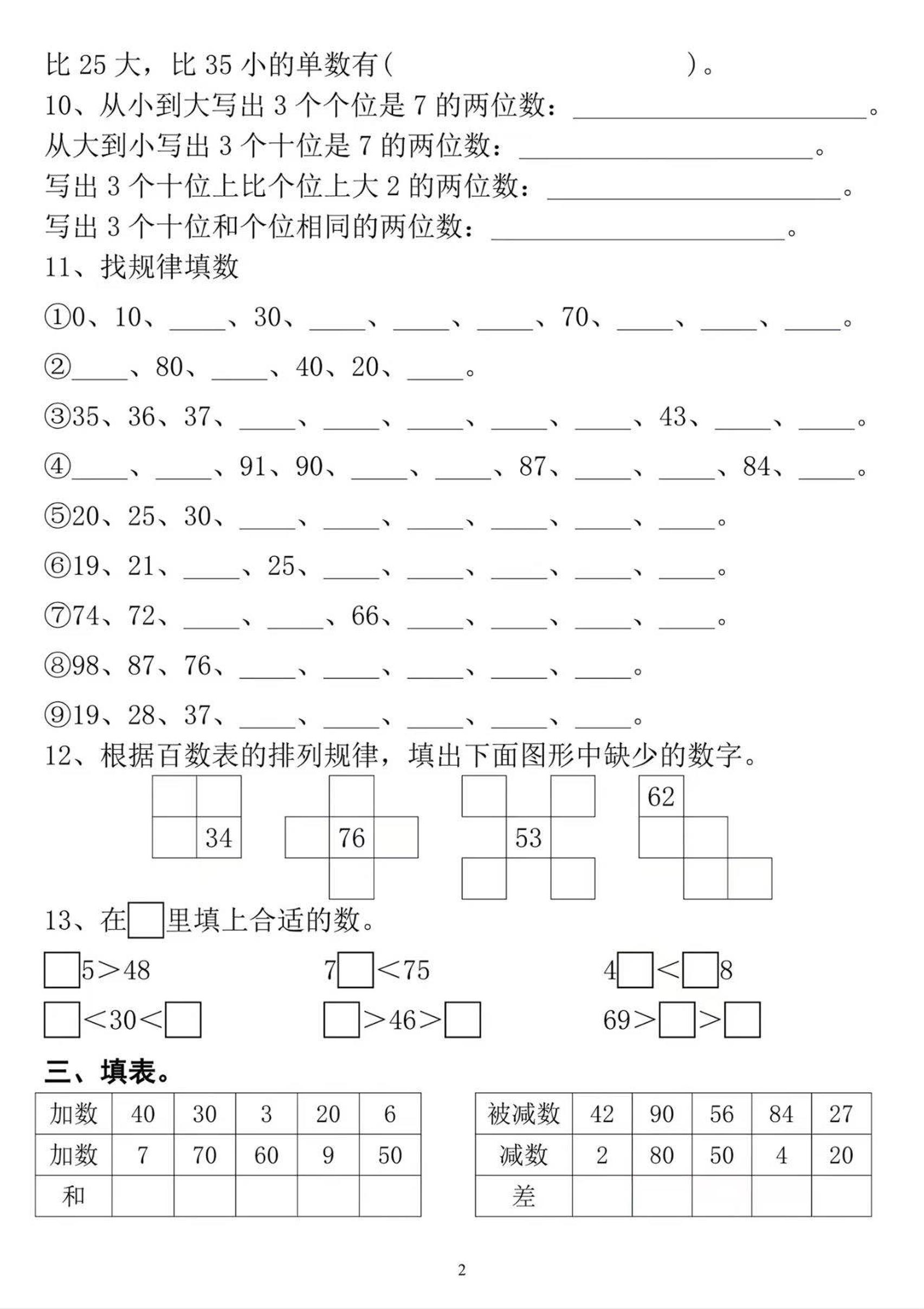 一年级下数学常考易错专项练习-钛库啦